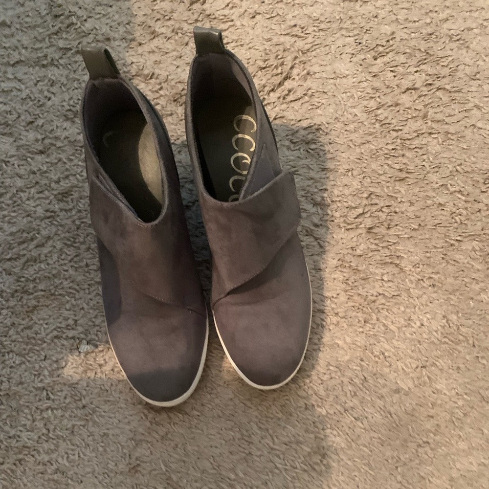 Grey Wedge Sneakers